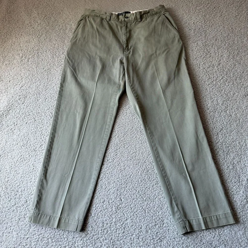 Vintage Polo Ralph Lauren Pants Mens 33x30 Green Chino Twill‎ Slacks Singapore *